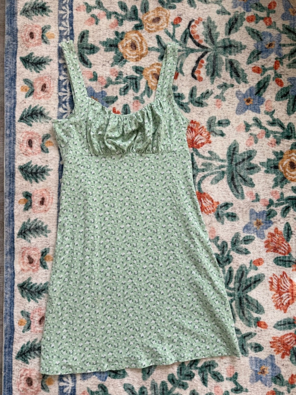 Hollister Green Floral Babydoll Dress
